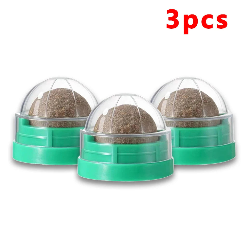 Catnip Balls Funny Lickable Cat Snack Catnip Balls Kitten Playing Chewing Cleaning Teeth Toy for Small Medium Cats Pet Supplies
