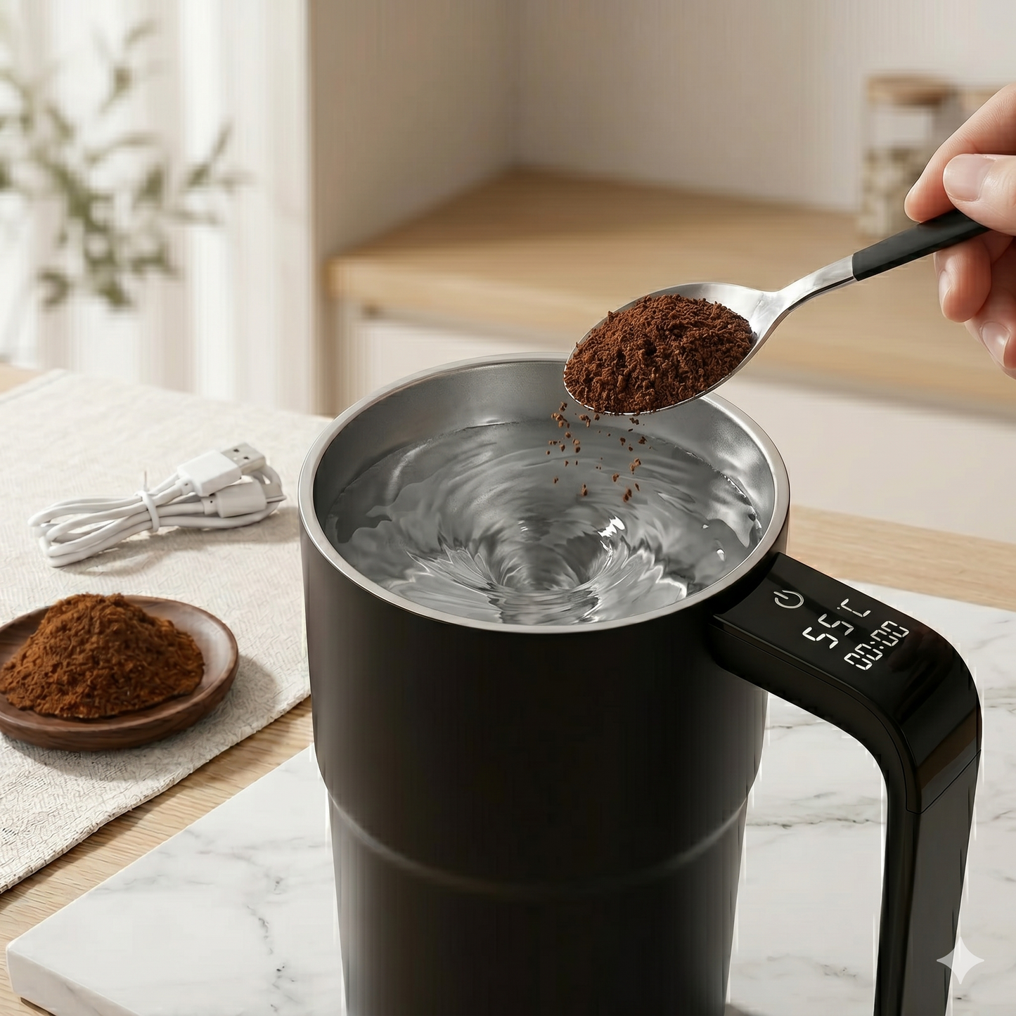 Taza Mezcladora Eléctrica 380ml | Sin Cucharas, Sin Grumos, Sin Derrames